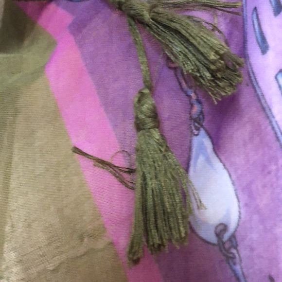 **NEW** 100% cotton fine scarf with tassels - Picture 5 of 9